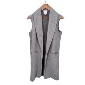 Joie Sweater Vest‎ Womens Small Gray Polyester Blend Pockets
